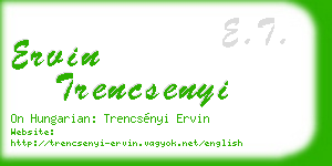 ervin trencsenyi business card