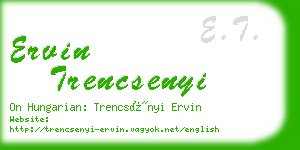 ervin trencsenyi business card